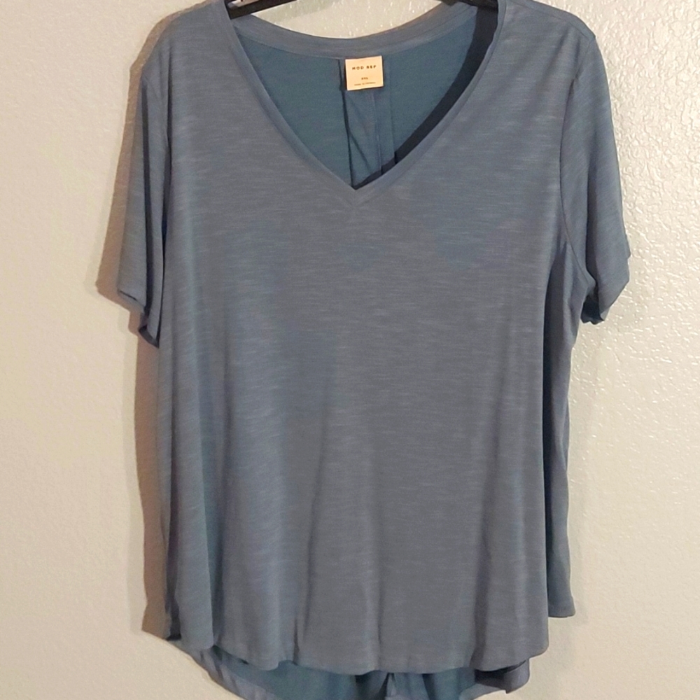 XXL Slate Blue V-Neck Tshirt